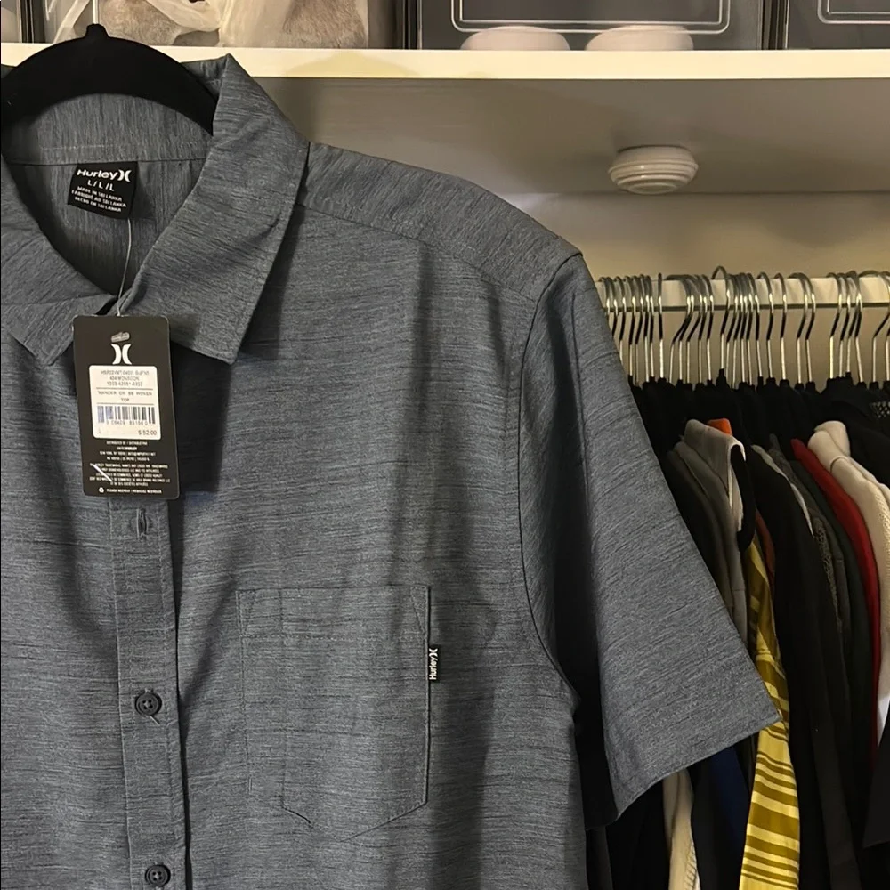 Hurley Blue Casual Button Down Shirt - Picture 3 of 3